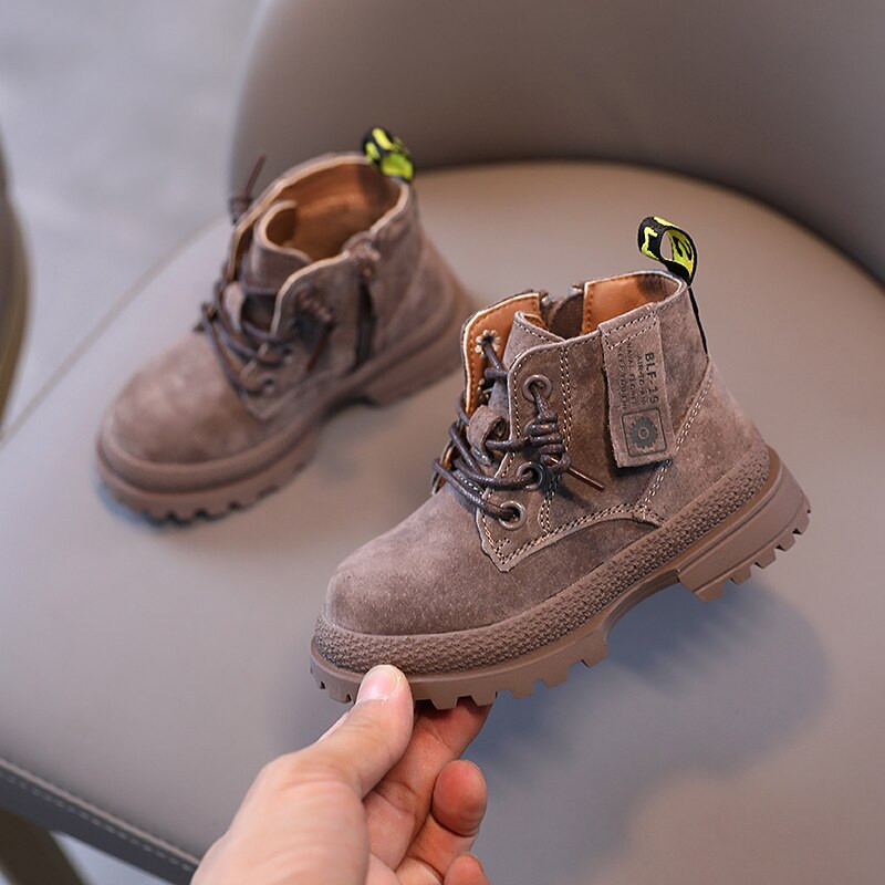 Bērnu dabīgās ādas Martin zābaki 2021 ziemas jauni Keep warm Girls Fashion pretslīdes matēti zēnu īsie zābaki 1-3 gadi