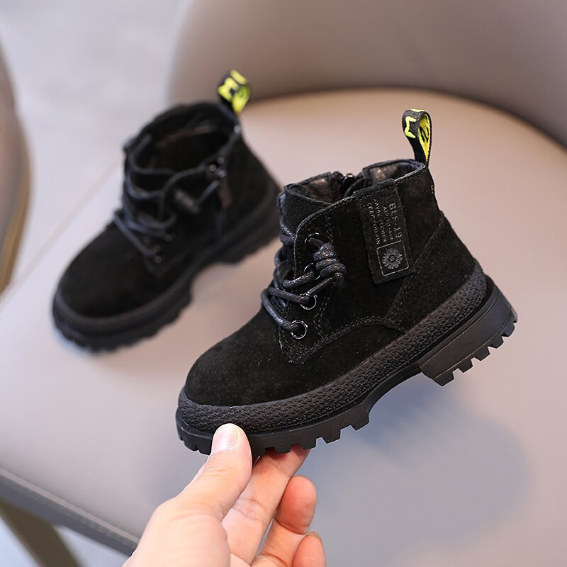 Bērnu dabīgās ādas Martin zābaki 2021 ziemas jauni Keep warm Girls Fashion pretslīdes matēti zēnu īsie zābaki 1-3 gadi