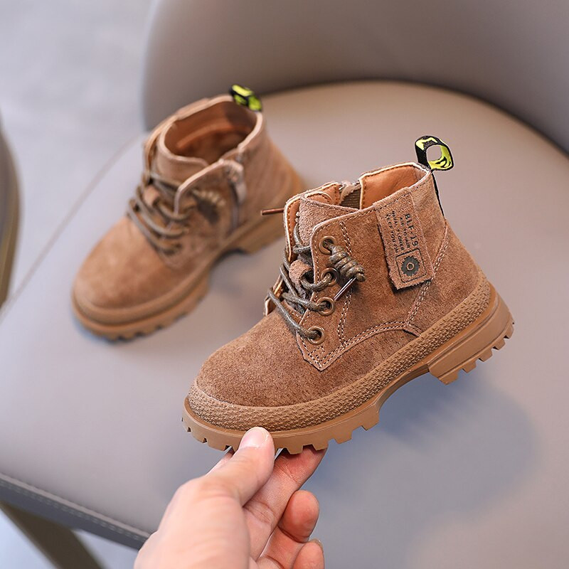 Bērnu dabīgās ādas Martin zābaki 2021 ziemas jauni Keep warm Girls Fashion pretslīdes matēti zēnu īsie zābaki 1-3 gadi