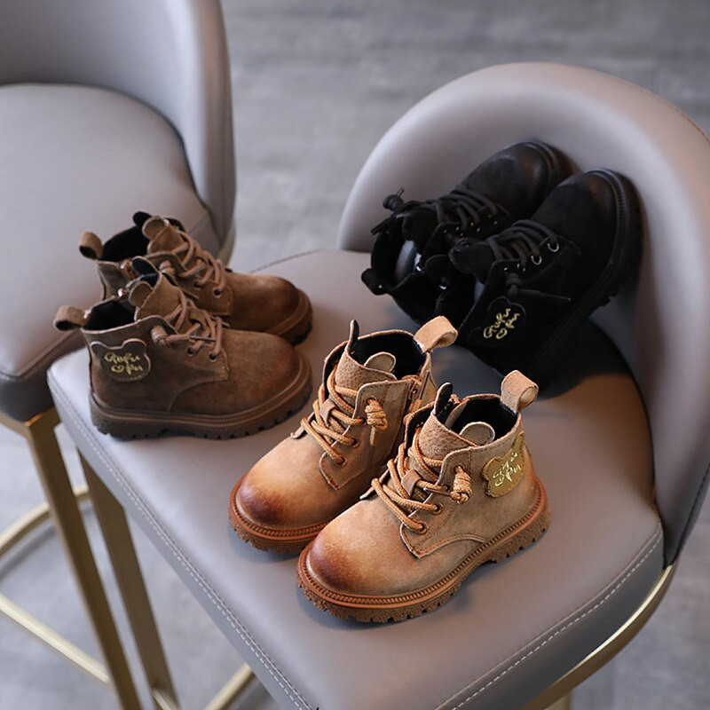 Bērnu dabīgās ādas Martin zābaki 2021 ziemas jauni Keep warm Girls Fashion pretslīdes matēti zēnu īsie zābaki 1-3 gadi