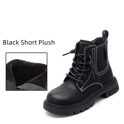 Nove dječje cipele Čizme za dječake od prave kože Dječje gležnjače Chelsea modne ležerne ležerne crno smeđe jesen zima kratke plišane 03A
