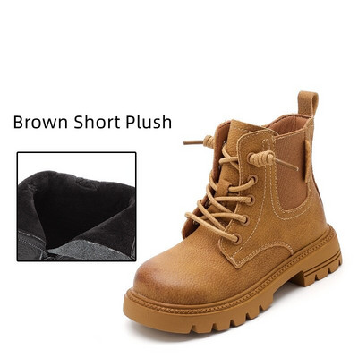 Nove dječje cipele Čizme za dječake od prave kože Dječje gležnjače Chelsea modne ležerne ležerne crno smeđe jesen zima kratke plišane 03A