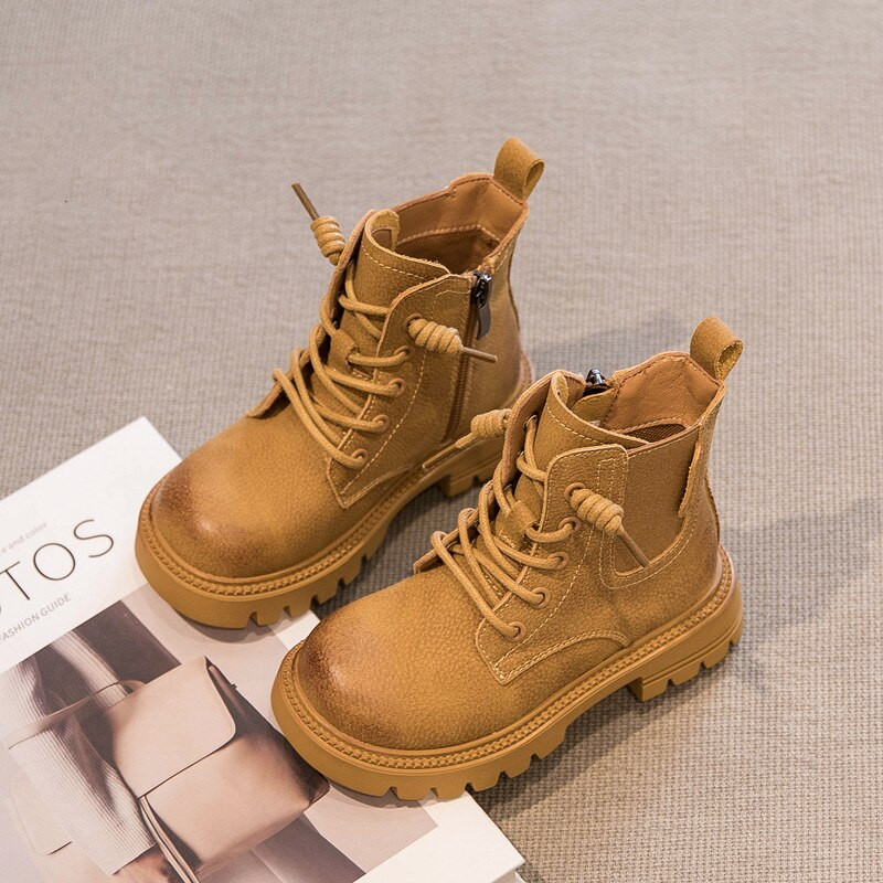 Nove dječje cipele Čizme za dječake od prave kože Dječje gležnjače Chelsea modne ležerne ležerne crno smeđe jesen zima kratke plišane 03A