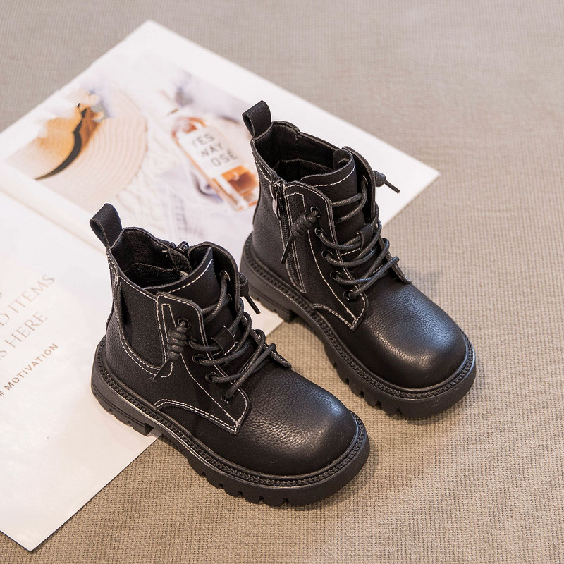 Nove dječje cipele Čizme za dječake od prave kože Dječje gležnjače Chelsea modne ležerne ležerne crno smeđe jesen zima kratke plišane 03A