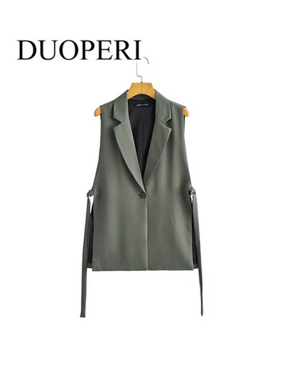 DUOPERI jaka Sieviešu žakete Gilet Veste bez piedurknēm Modes Ikdienas apģērbi Sieviešu veste Topi veste Femme