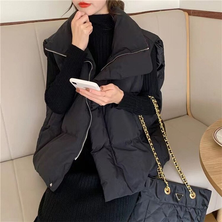 Γυναικείο γιλέκο εξωτερικού εμπορίου φθινόπωρο και χειμώνας 2022 νέα κορεατική έκδοση φαρδύ μεγάλου μεγέθους βαμβακερό γιλέκο γιλέκο κοντό σακάκι