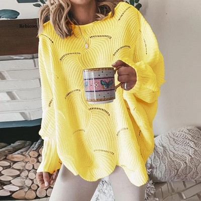 Γυναικείο πουλόβερ Κομψό Χαλαρά S Πλεκτά Πουλόβερ Γυναικεία Casual o Λαιμός Μονόχρωμα Πουλόβερ Άνοιξη Φθινόπωρο Χειμώνας