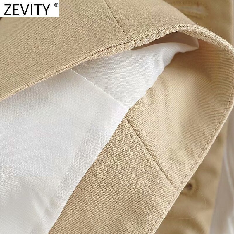 Zevity 2021 Γυναικεία Μόδα Μονόστηθος Αμάνικο Λεπτό Γιλέκο Γυναικείο Μπουφάν Business Casual Waist Coat Κομψά μπλουζάκια CT707