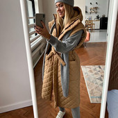 RR Solid vestes ar kapuci Sieviešu modes kaklasaites jostas kolekcijā jostasvietas Argyle mēteļi sievietēm Elegantas kabatas garas vestes sievietēm