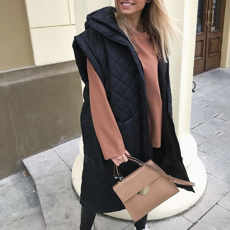 RR Solid vestes ar kapuci Sieviešu modes kaklasaites jostas kolekcijā jostasvietas Argyle mēteļi sievietēm Elegantas kabatas garas vestes sievietēm