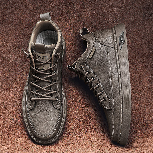 Muške zimske kožne tenisice na vezanje