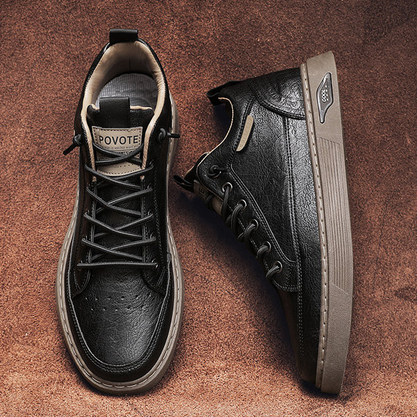 Muške zimske kožne tenisice na vezanje