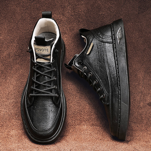 Muške zimske kožne tenisice na vezanje