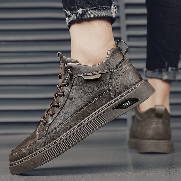 Muške zimske kožne tenisice na vezanje