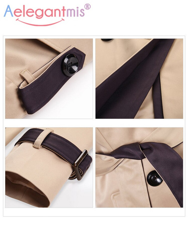 Aelegantmis 2022. gada rudens sievietēm ar divrindu, garu, haki krāsas mētelis ar jostu, klasisks ikdienas biroja sieviešu apģērbs, rudens