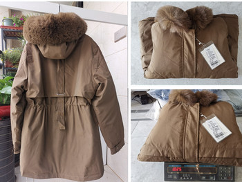 2022 Νέο χειμωνιάτικο γυναικείο μπουφάν Parka Fashion Long Coat Wool Liner Parkas Slim με κουκούλα Parkas Slim με γιακά γούνας Ζεστά ρούχα χιονιού με επένδυση