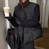 2022 m. nauja rudens žiemos pūkinė moteriška liemenė trumpa liemenė nuo vėjo stora, šilta 90 % baltos pūkinės ančių paltai, berankovių striukė