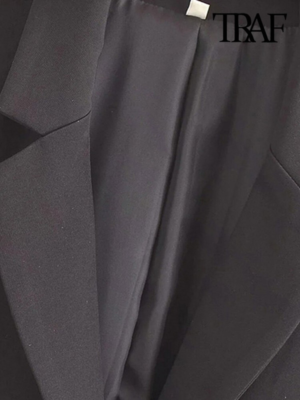 TRAF sieviešu mode ar cilnēm ar vienu pogu Biroja apģērbs Veste Vintage bezpiedurknēm sānu ventilācijas atverēm Sieviešu veste mētelis Chic Veste