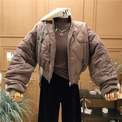 Sieviešu liela izmēra īsa jaka Sieviešu ziemas mēteļi ar garām piedurknēm Bomber jakas Virsdrēbes Parka mētelis 2022. gada pavasaris, rudens ziema