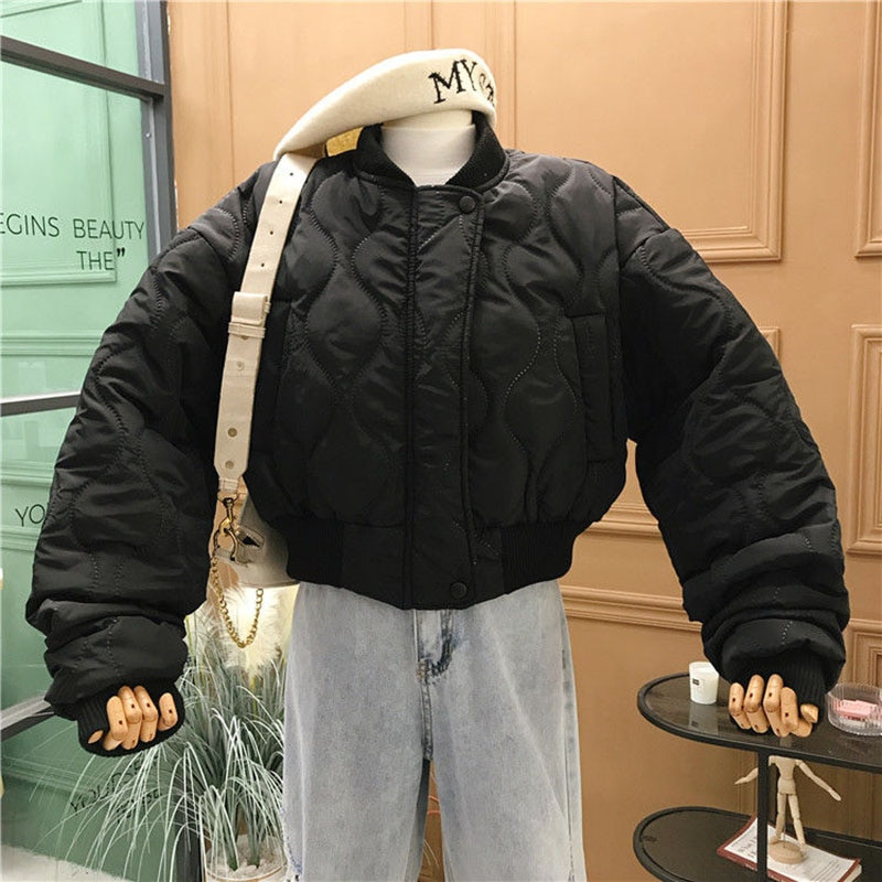 Sieviešu liela izmēra īsa jaka Sieviešu ziemas mēteļi ar garām piedurknēm Bomber jakas Virsdrēbes Parka mētelis 2022. gada pavasaris, rudens ziema