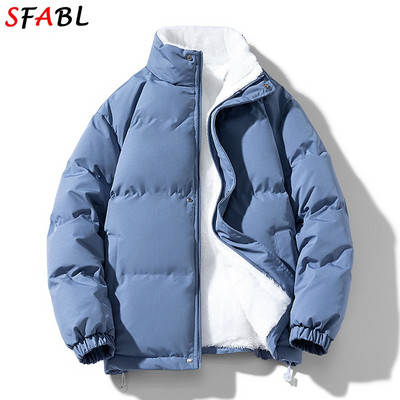 Πολύχρωμο ανδρικό παλτό χειμωνιάτικο τζάκετ Oversize Parka Κορεάτικο ανδρικό τζάκετ με κουκούλα Harajuku Hip hop με κουκούλα Ανδρικά Γυναικεία χειμερινό πάρκο