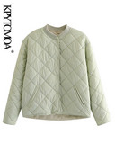 KPYTOMOA sieviešu modes vienrindas, brīvi polsterētas jakas mētelis ar garām piedurknēm, kabatas sieviešu virsdrēbes, eleganti topi