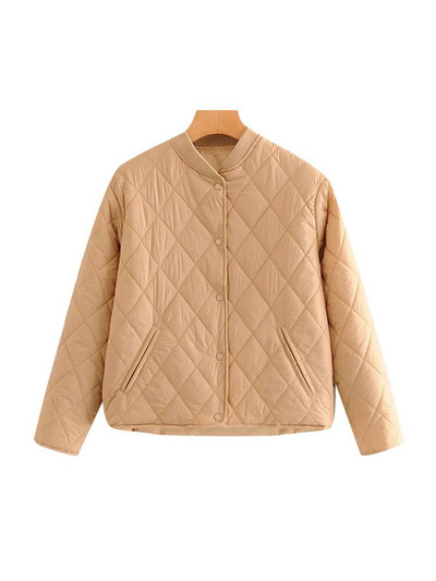 KPYTOMOA sieviešu modes vienrindas, brīvi polsterētas jakas mētelis ar garām piedurknēm, kabatas sieviešu virsdrēbes, eleganti topi