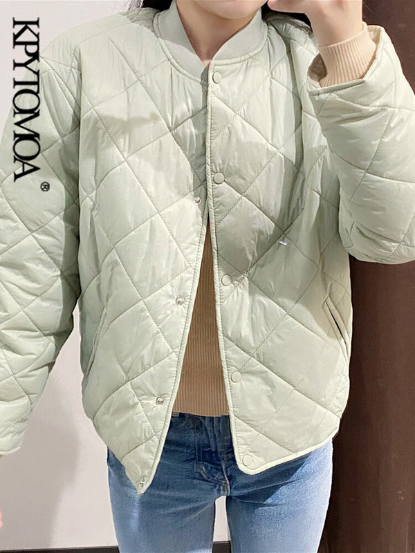 KPYTOMOA sieviešu modes vienrindas, brīvi polsterētas jakas mētelis ar garām piedurknēm, kabatas sieviešu virsdrēbes, eleganti topi