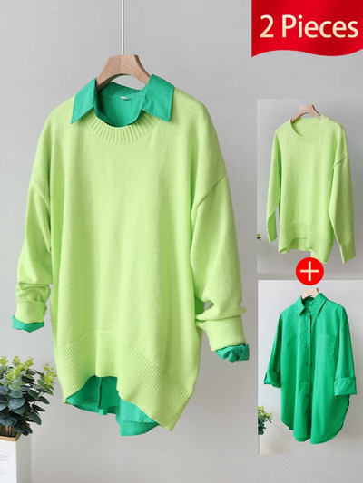 Pamata lielizmēra džemperi sievietēm Rudens Rožu Sarkans Trikotāžas Pulovers Top Candy Colors Ziemas silts, mīksts O kakla sieviešu džemperis.