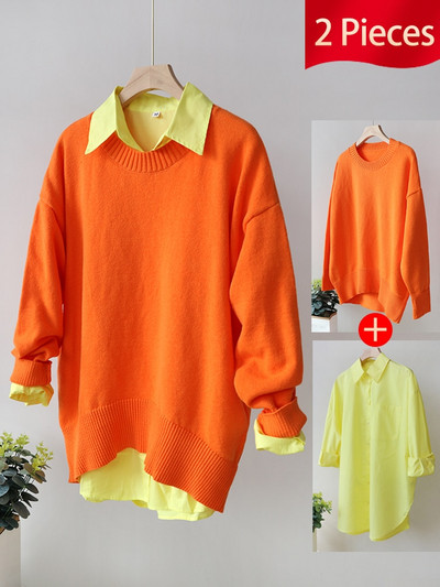 Pamata lielizmēra džemperi sievietēm Rudens Rožu Sarkans Trikotāžas Pulovers Top Candy Colors Ziemas silts, mīksts O kakla sieviešu džemperis.