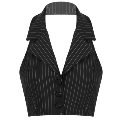 Sieviešu svītras vestes Eleganta OL veste uzvalks Veste pavada kakla V veida kakla biroja Sieviešu Crop Tops Biznesa oficiāls darba apģērbs Mujer