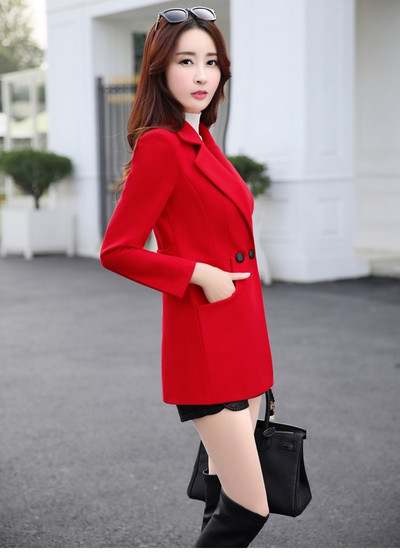 M-3XL rudens pavasara vilnas jaka Sieviešu divrindu mēteļi Elegants mētelis pamata mētelis kabatas vilnas garais mētelis Top 200