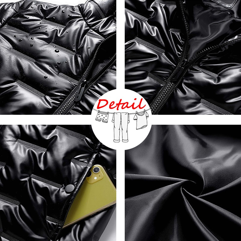 2022 Jesen Bubble Podstavljena Odjeća Zimske Jakne Muške Svijetle Parke Zadebljane Tople Srebrne Vodootporne Jakne Muške Donje Kapute S-6Xl