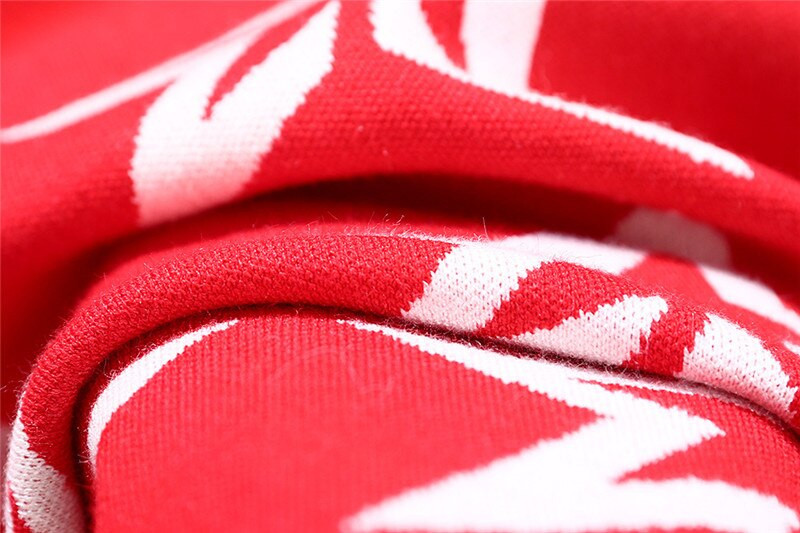 Luksuzni brend 2022. Jesen zima Harajuku Ženski crveno-crni pleteni džemperi s printom zvijezda Puloveri Ženski debeli džemper s dolčevitom