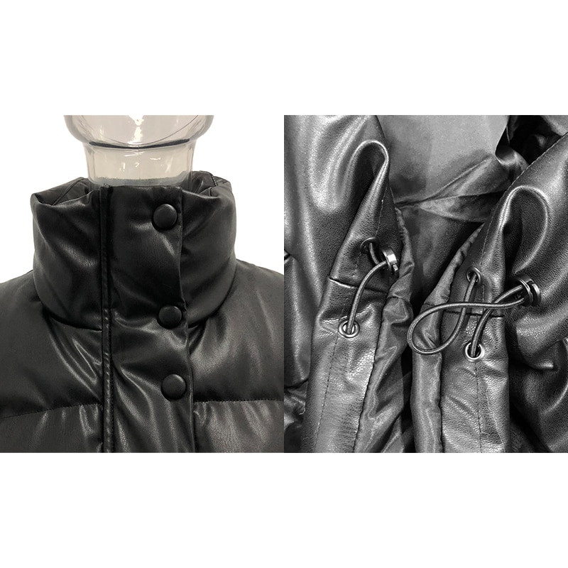 Melnas statīvas apkakles vestes sievietēm modes rāvējslēdzējs PU ādas mēteļi sievietēm elegantas rudens ziemas ziemas īsās vestes sievietēm