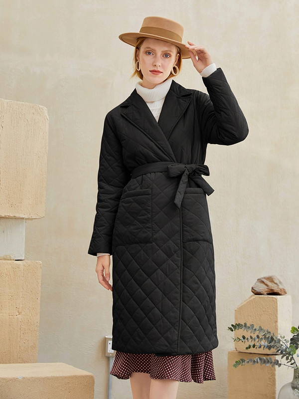 Paprastas medvilninis paminkštintas ilgas žieminis paltas moteriškas Kasdienis kišeninis moteriškas parkas High street pritaikyta apykakle stilingas paltas 2020 m.