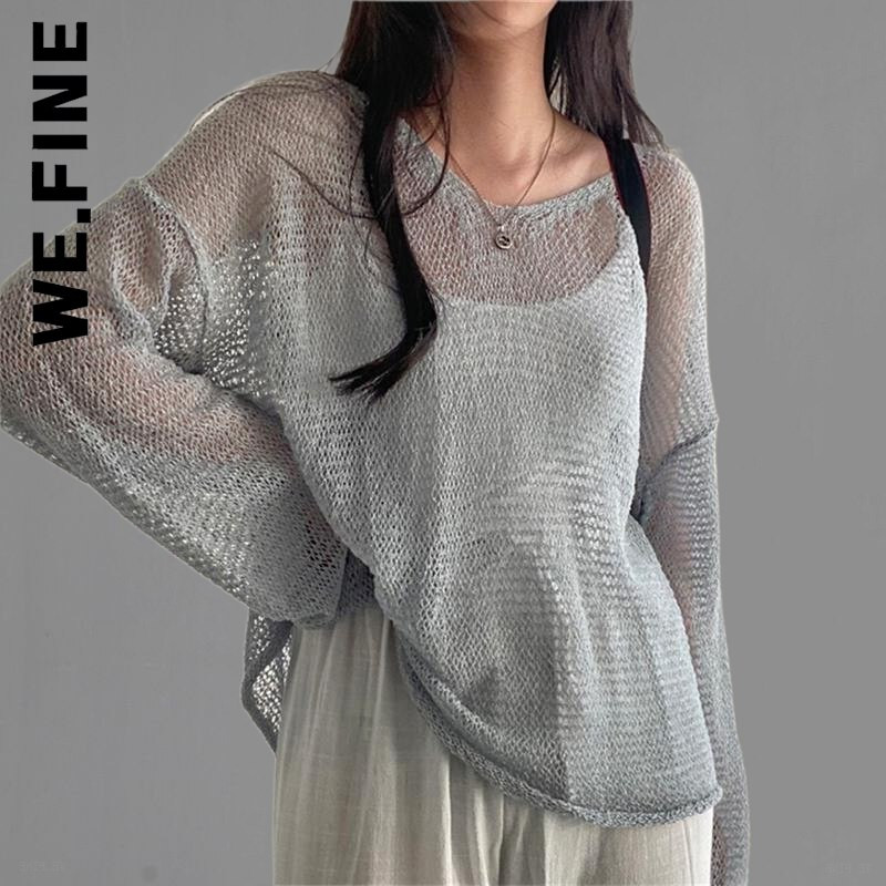 We.Fine γυναικείο πουλόβερ πλεκτό Νέο σέξι πουλόβερ πουλόβερ γυναικεία πουλόβερ 2022 Vintage μαλακό πλεκτό πουλόβερ Κορεάτικο γλυκό θηλυκό