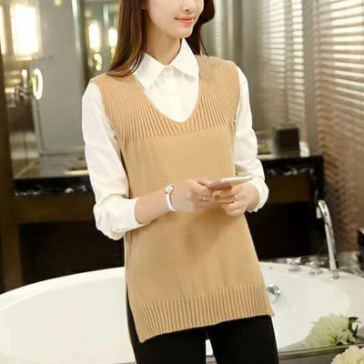 Liela izmēra 4XL sieviešu trikotāžas džemperis bez piedurknēm Sieviešu veste Sieviešu džemperi, pusaudžu skolas meiteņu veste, velkama sieviete