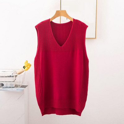 Liela izmēra 4XL sieviešu trikotāžas džemperis bez piedurknēm Sieviešu veste Sieviešu džemperi, pusaudžu skolas meiteņu veste, velkama sieviete