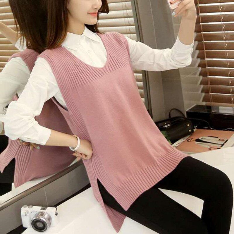 Liela izmēra 4XL sieviešu trikotāžas džemperis bez piedurknēm Sieviešu veste Sieviešu džemperi, pusaudžu skolas meiteņu veste, velkama sieviete