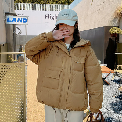 European Station Χειμώνας 2022 Νέα Μικρά Βαμβακερά Ρούχα Γυναικεία Ρούχα Ψωμί με κουκούλα Μόδα Ζεστό Μπουφάν Κορεατική Έκδοση Tide