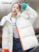 Vielleicht 2022. gada jauna ziemas sieviešu parka jakas, vaļīgas kapuces, biezs, silts, polsterēts mētelis, adīts sieviešu ziemas virsdrēbju jaka