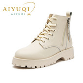 Marton zābaki sievietēm, 2022. gada rudens, jauni sieviešu puszābaki ar dubultu rāvējslēdzēju, platforma bieza papēža motocikla zābaki