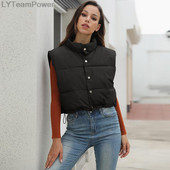 Νέα φθινοπωρινή μόδα γυναικεία ρούχα Κομψά πουπουλένια φουσκωτά γυναικεία γιλέκα Μπουφάν Εξωτερικά ρούχα Puffer Casual χειμωνιάτικα αμάνικα γιλέκα