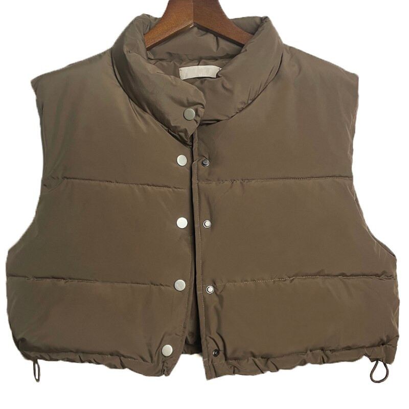 Νέα φθινοπωρινή μόδα γυναικεία ρούχα Κομψά πουπουλένια φουσκωτά γυναικεία γιλέκα Μπουφάν Εξωτερικά ρούχα Puffer Casual χειμωνιάτικα αμάνικα γιλέκα