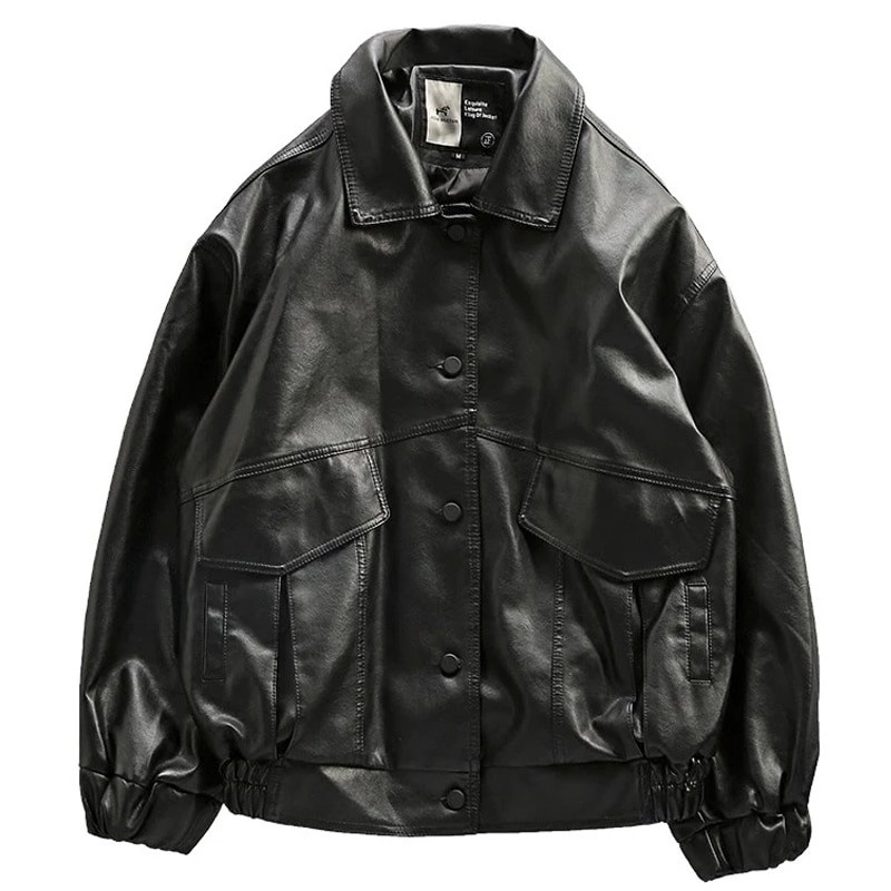 Ādas jaka vīriešu rudens flīsa motocikla PU ādas jaka vīriešu kārtas apkakle gadījuma vējjaka Ropa De Hombre mētelis 3XL