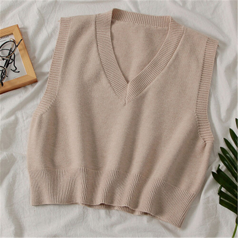 Μόδα Φθινοπωρινό γυναικείο πουλόβερ 2020 Κορεάτικο Γυναικείο Κομψό Πουλόβερ με λαιμόκοψη V Χαλαρά, καθημερινά πλεκτά μπλουζάκια Εξωτερικά ρούχα PZ3410