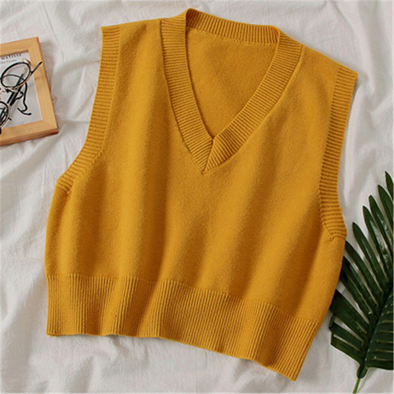 Μόδα Φθινοπωρινό γυναικείο πουλόβερ 2020 Κορεάτικο Γυναικείο Κομψό Πουλόβερ με λαιμόκοψη V Χαλαρά, καθημερινά πλεκτά μπλουζάκια Εξωτερικά ρούχα PZ3410