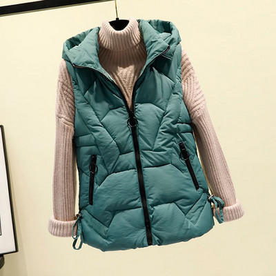 Ženski prsluk s kapuljačom i patentnim zatvaračem, modni ležerni ženski, lijepi, topli ženski prsluk, gornja odjeća jeftina veleprodaja