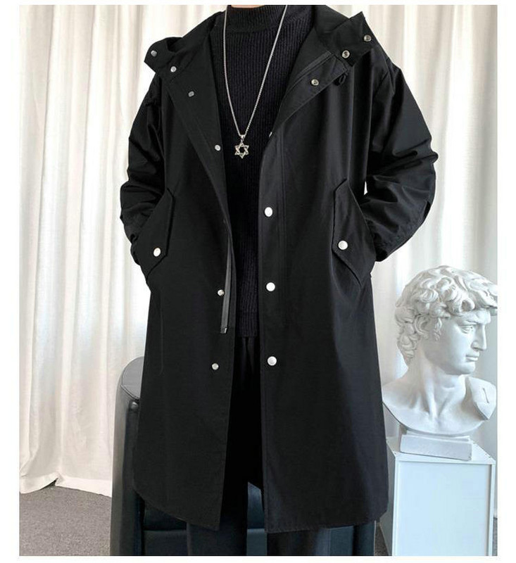 2022. gada rudens vīriešu jakas ar kapuci Harajuku vējjaka, kabatas mētelis, vīriešu ikdienas virsdrēbes, hiphopa ielas apģērba mēteļi